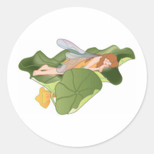 Makkelijk slapen op Lotus Leaves Ronde Sticker