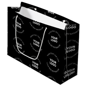 Makkelijk te vervangen logo & bewerkbare tekstpatr groot cadeauzakje