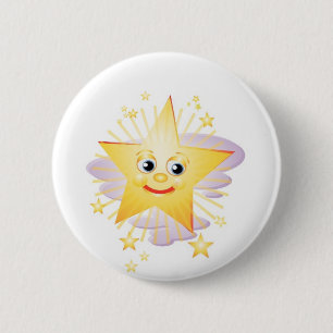 Makkelijke Glanzende Ster Ronde Button 5,7 Cm