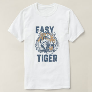 Makkelijke Tijger Grappige Uitdrukking Wilde Diere T-shirt
