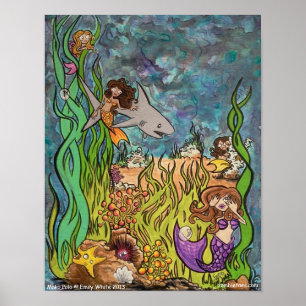 Mako Polo Mermaid & Shark Speel games als vrienden Poster