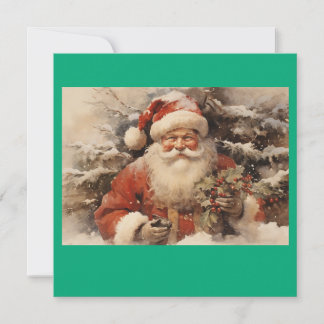 MAKOM1000- Oude Kerstman Kunst Feestdagenkaart