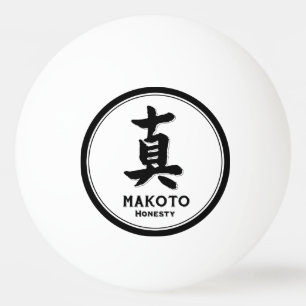 MAKOTO eerlijk bushido deugd samurai kanji tattoo Pingpongballen