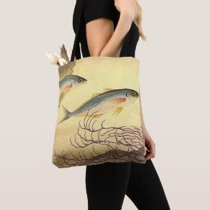 Makreel in de Oceaan, Vintage Japonisme Kunst Draagtas