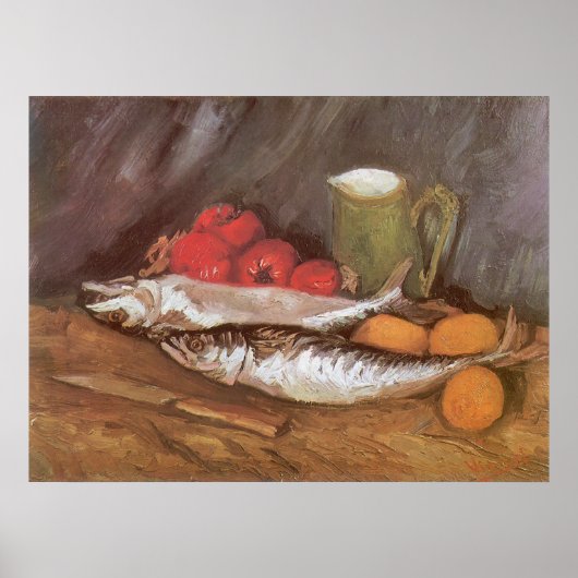 Makreel, luiers en tomaten door Vincent van Gogh Poster (Voorkant)