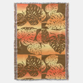 Makua Monstera Hawaiian Striped Blend Blankets Deken (Voorkant Verticaal)