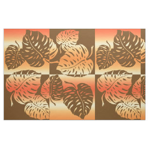 Makua Monstera Tropical Hawaiian Striped Blend Stof