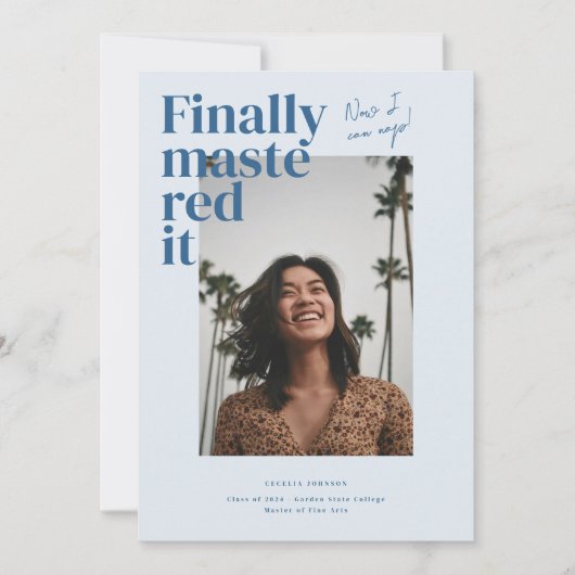 Mal ! Faire-part photo de diplôme (Devant)