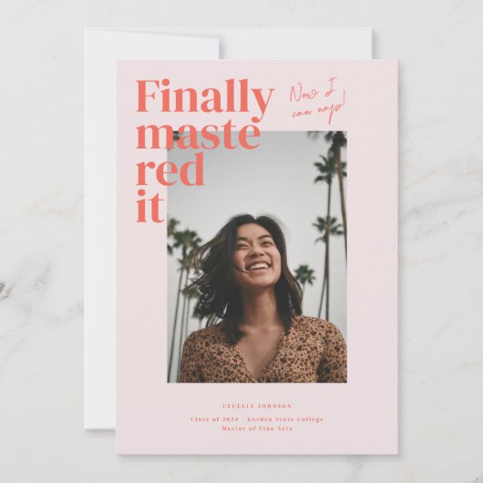 Mal ! Faire-part photo de diplôme (Devant)