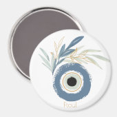 Mal oeil abstrait bleu avec aimant feuille (Recto/Verso)