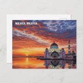 Malacca Straits Mosque Malaysia Postcard Briefkaart (Voorkant / Achterkant)