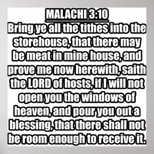 Malachi 3:10 KJV Bijbel Verse Poster