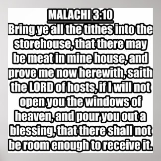 Malachi 3:10 KJV Bijbel Verse Poster