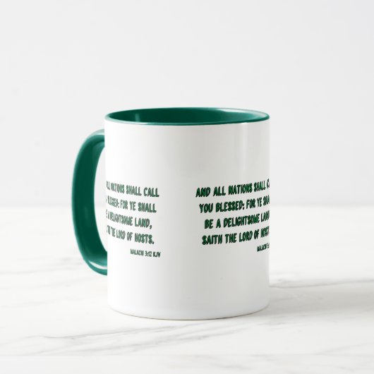 Malachi 3:12 KJV Bijbel verse Mok met twee tonen (Voorkant links)