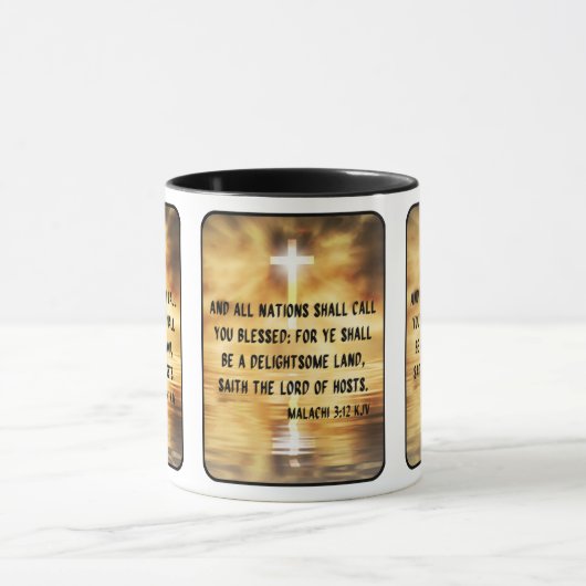 Malachi 3:12 KJV Bijbel Verse Pic Two-Tone Mok (Midden)