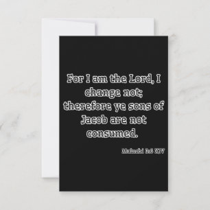 Malachi 3:6 KJV Bijbel Verse Groet Kaart