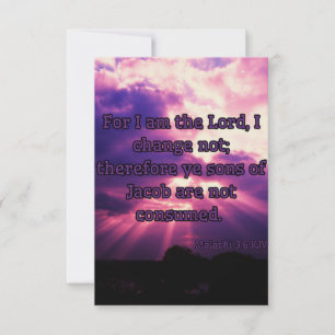 Malachi 3:6 KJV Bijbel Verse Pic Groet Kaart
