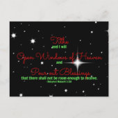 Malachi Bijbel versum Tithe en ik zullen het opene Briefkaart (Voorkant)