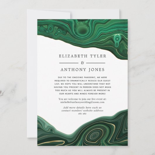 Malachiet en Gouden Agaat Beperkte Gastlijst Aankondiging (Voorkant)