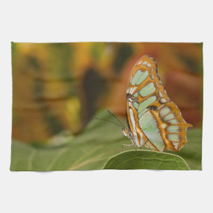 Malachiet op een blad theedoek