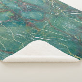 Malachietgroene marmertextuur, detailstructuur van sherpa deken (3/4)