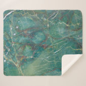 Malachietgroene marmertextuur, detailstructuur van sherpa deken (Voorkant (horizontaal))