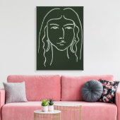 Malachietportret met Long Hair Canvas Afdruk (Insitu (Woonkamer))