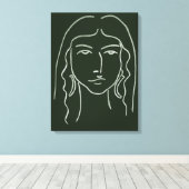 Malachietportret met Long Hair Canvas Afdruk (Insitu (Houten vloer))