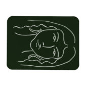 Malachietportret met Long Hair Magneet (Horizontaal)