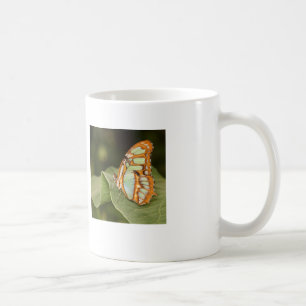 Malachietvlinder op een blad koffiemok
