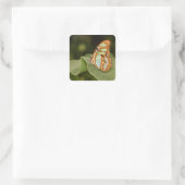 Malachietvlinder op een blad vierkante sticker (Tas)