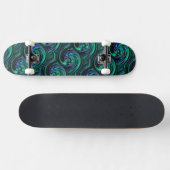 Malachite Azurite Swirl Abstract Skateboard (Horz)