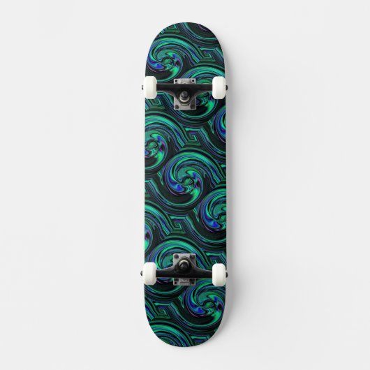 Malachite Azurite Swirl Abstract Skateboard (Recto)