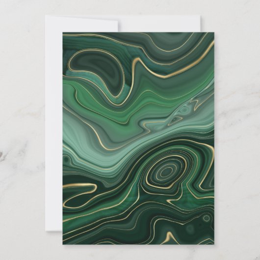 Malachite en Gold Strata Agate Mr & Mrs Wedding Kaart (Achterkant)