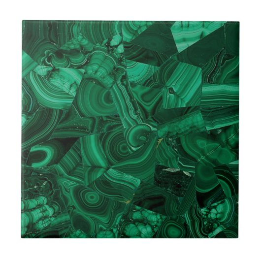 Malachite Gemstone Print Tegeltje (Voorkant)