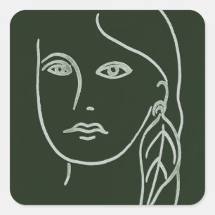 Malachite Portrait Vierkante Sticker