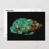 Malachite sur carte postale Arrière - plan noire (Devant / Derrière)