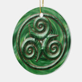 Malachite Triskel Keramisch Ornament (Links)