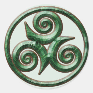 Malachite Triskel Ronde Sticker