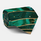 Malachite Wavy Pattern Stropdas (Opgerold)