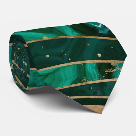 Malachite Wavy Pattern Stropdas (Opgerold)