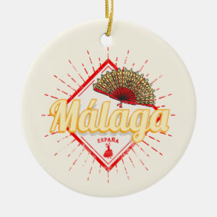 Malaga Andalusië Spanje Retro Flamenco Vintage Keramisch Ornament