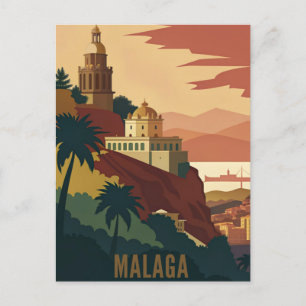 Malaga Spain vintage Briefkaart
