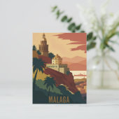 Malaga Spain vintage Briefkaart (Staand voorkant)