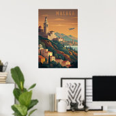 Malaga Spain vintage Poster (Thuiskantoor)