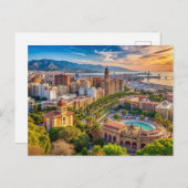 Malaga Spanje Cityscape Briefkaart (Voorkant / Achterkant)