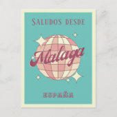 Malaga Spanje España Retro  Briefkaart (Voorkant)