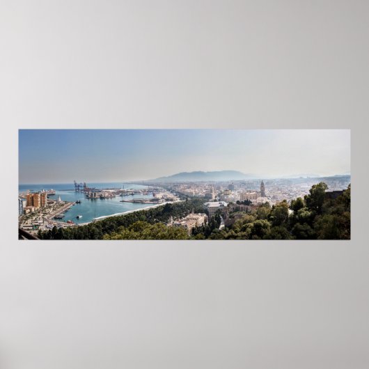 Malaga, Spanje Panorama Poster (Voorkant)