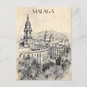 Malaga Spanje Reizen Briefkaart