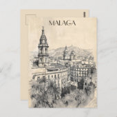 Malaga Spanje Reizen Briefkaart (Voorkant / Achterkant)